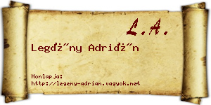 Legény Adrián névjegykártya